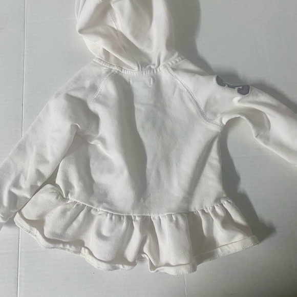 Ralph Lauren White Peplum Zip-Up Hoodie 12 Month - Picture 2 of 4